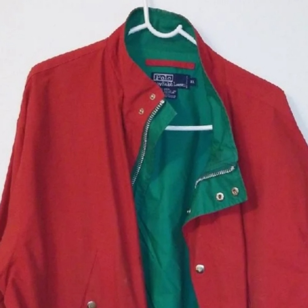Red & Green Christmas Long Trench zip Jacket